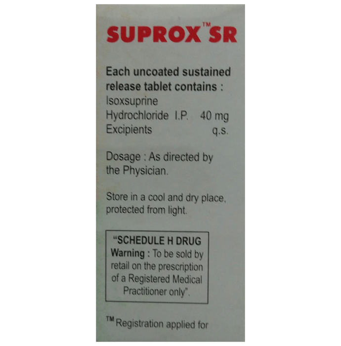 Suprox SR Tablet Isoxsuprine 40mg