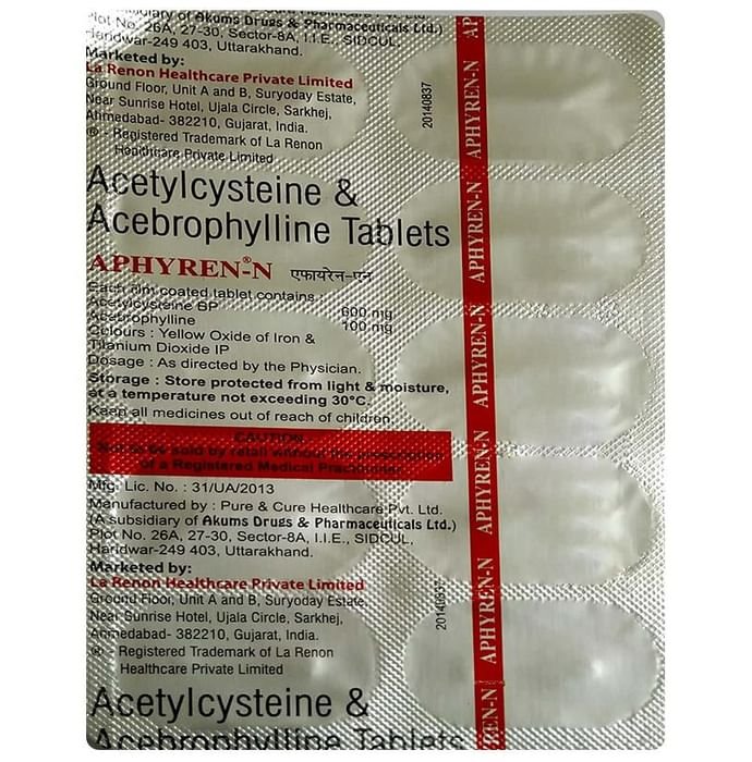 Aphyren-N Tablet Acebrophylline 100mg + Acetylcysteine 600mg