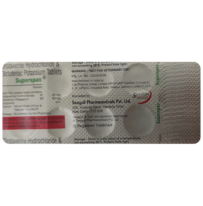 Superspas Tablet Drotaverine 80mg + Diclofenac 50mg