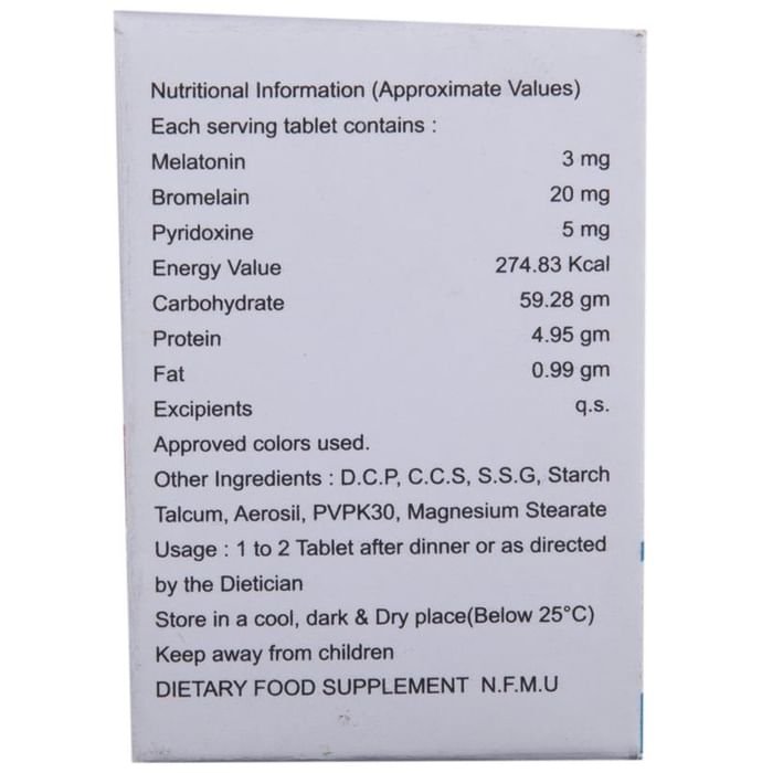 Megaleep Tablet Melatonin 3mg + Bromelain 20mg + Vitamin B6 Pyridoxine 5mg