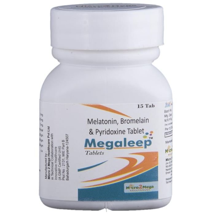 Megaleep Tablet Melatonin 3mg + Bromelain 20mg + Vitamin B6 Pyridoxine 5mg