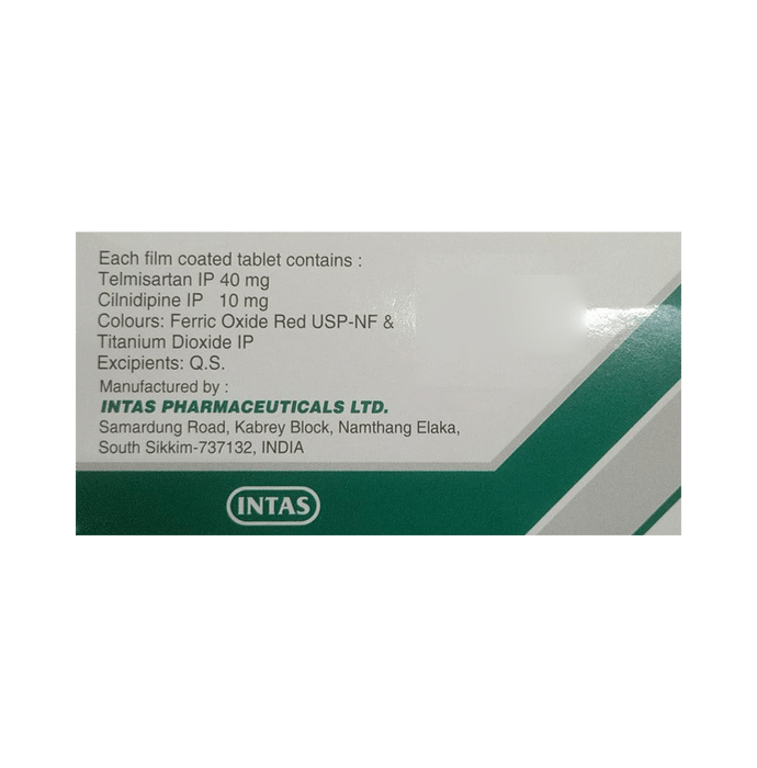 Sartel-LN 40 Tablet Cilnidipine 10mg + Telmisartan 40mg