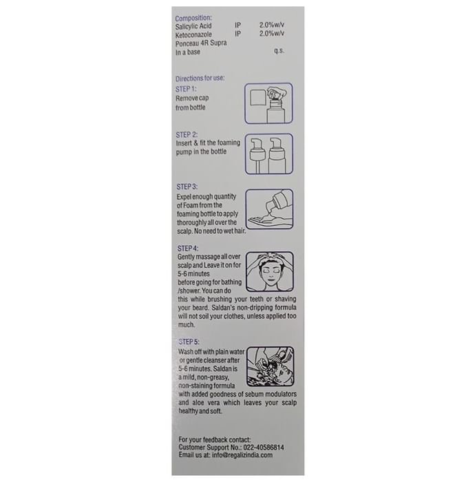 Saldan Shampoo Ketoconazole 2% w/v + Salicylic Acid 2% w/v