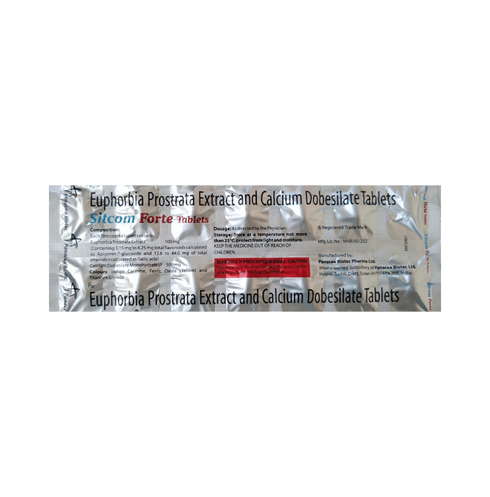 Sitcom Forte Tablet Euphorbia Prostrata Extract 100mg + Calcium Dobesilate 500mg