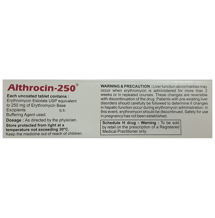 Althrocin 250 Tablet Erythromycin 250mg