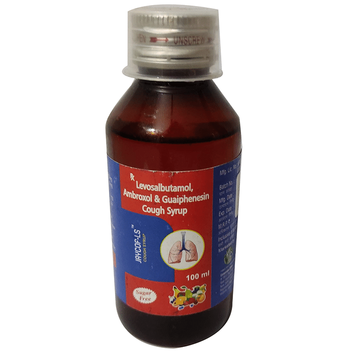 Jaycof-LS Syrup Mixed Fruit Sugar Free Ambroxol 30mg + Levosalbutamol 1mg + Guaifenesin 50mg