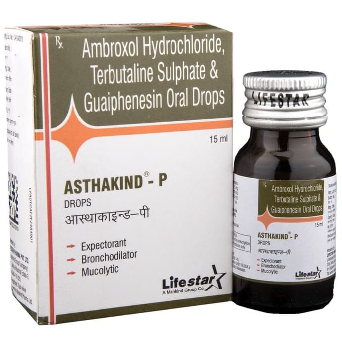 Asthakind-P Drops Ambroxol 7.5mg + Guaifenesin 12.5mg + Terbutaline 0.25mg