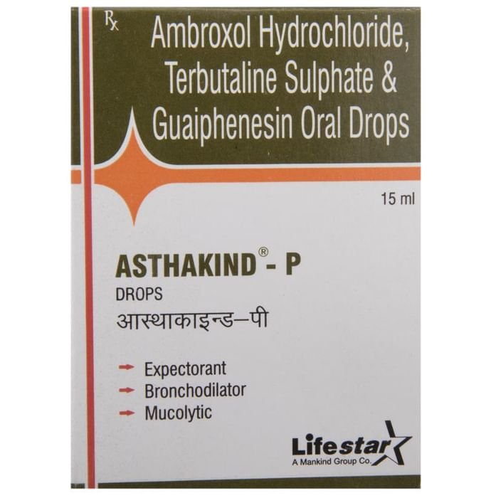 Asthakind-P Drops Ambroxol 7.5mg + Guaifenesin 12.5mg + Terbutaline 0.25mg