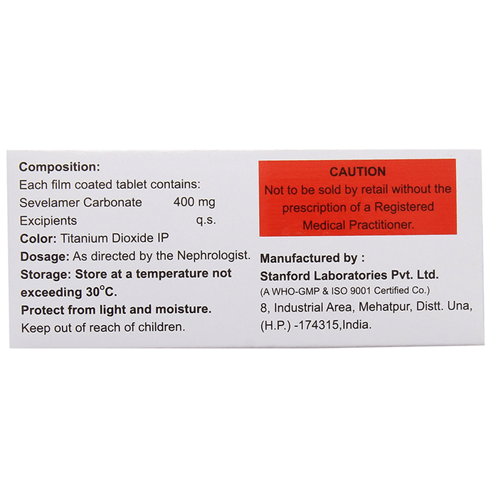 Sevlaren 400 Tablet Sevelamer 400mg