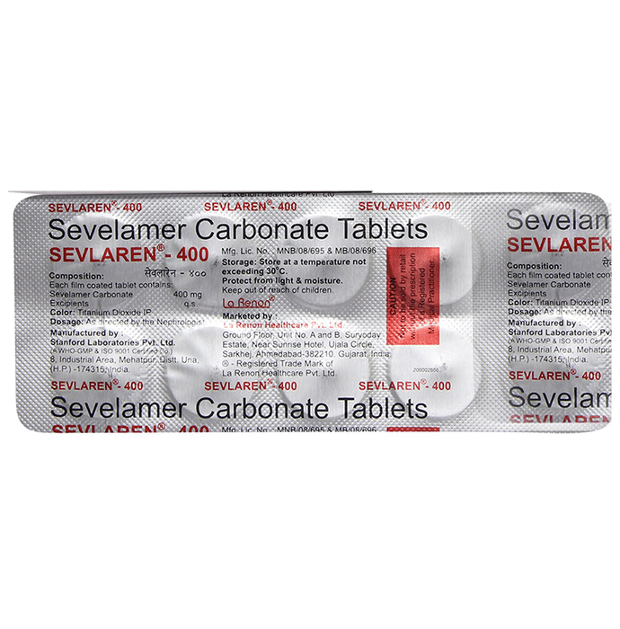 Sevlaren 400 Tablet Sevelamer 400mg