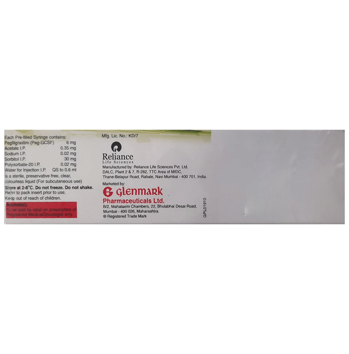 Glenstim Peg Injection    Granulocyte Colony Stimulating Factor 6mg