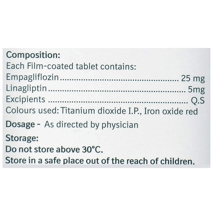 Ajaduo 25mg/5mg Tablet Empagliflozin 25mg + Linagliptin 5mg