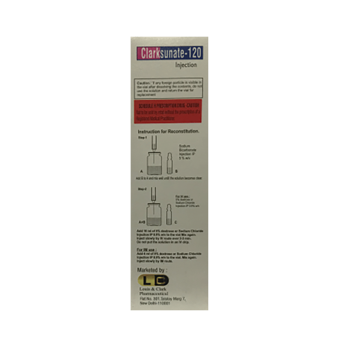 Clarksunate 120 Injection    Artesunate 120mg