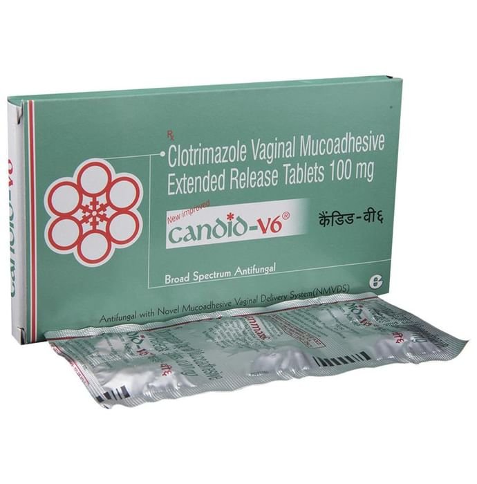 Candid-V 6 Tablet ER    Clotrimazole 100mg