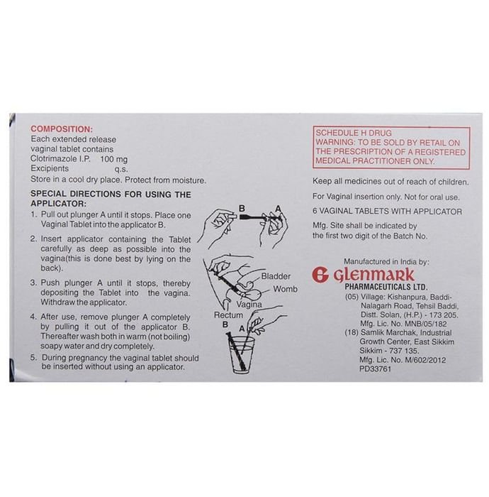 Candid-V 6 Tablet ER    Clotrimazole 100mg