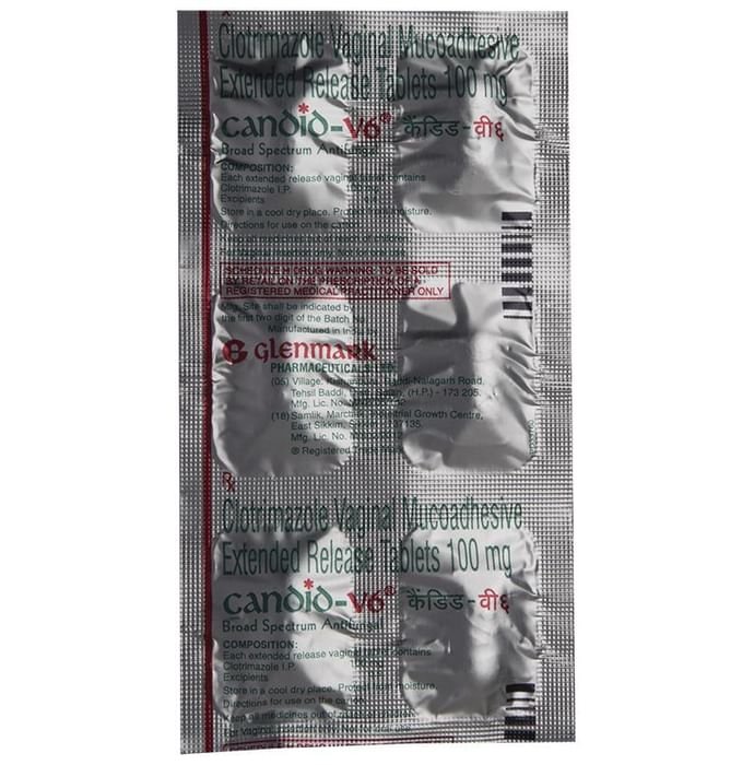 Candid-V 6 Tablet ER    Clotrimazole 100mg