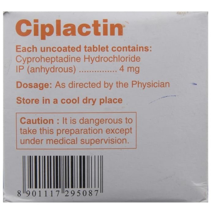 Ciplactin Tablet    Cyproheptadine 4mg