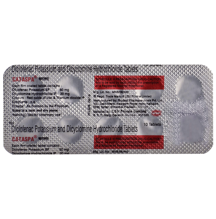 Cataspa Tablet    Dicyclomine 20mg + Diclofenac 50mg