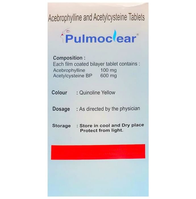 Pulmoclear Tablet    Acebrophylline 100mg + Acetylcysteine 600mg