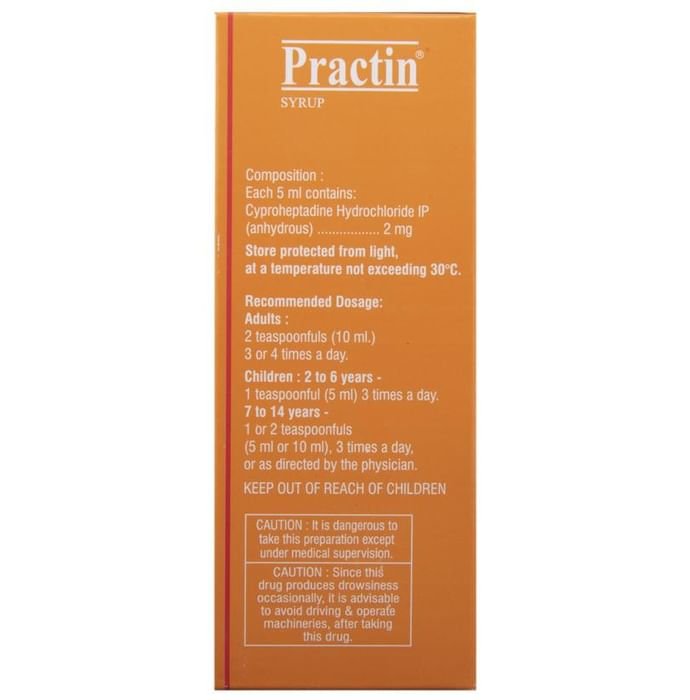 Practin Syrup    Cyproheptadine 2mg/5ml