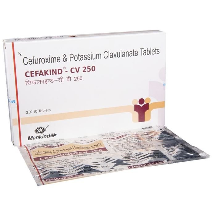 Cefakind-CV 250 Tablet    Cefuroxime 250mg + Clavulanic Acid 125mg