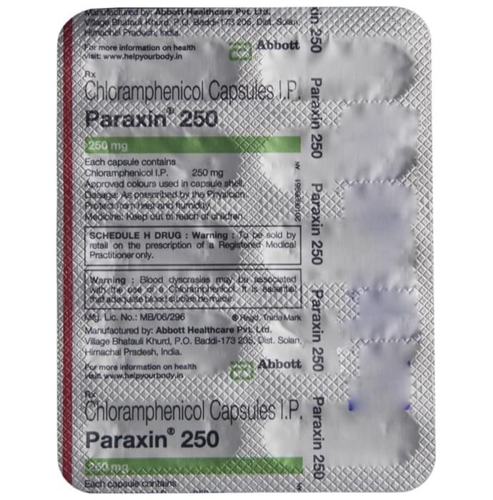 Paraxin 250 Capsule    Chloramphenicol 250mg