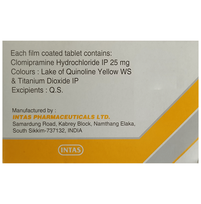 Clonil 25mg Tablet    Clomipramine 25mg