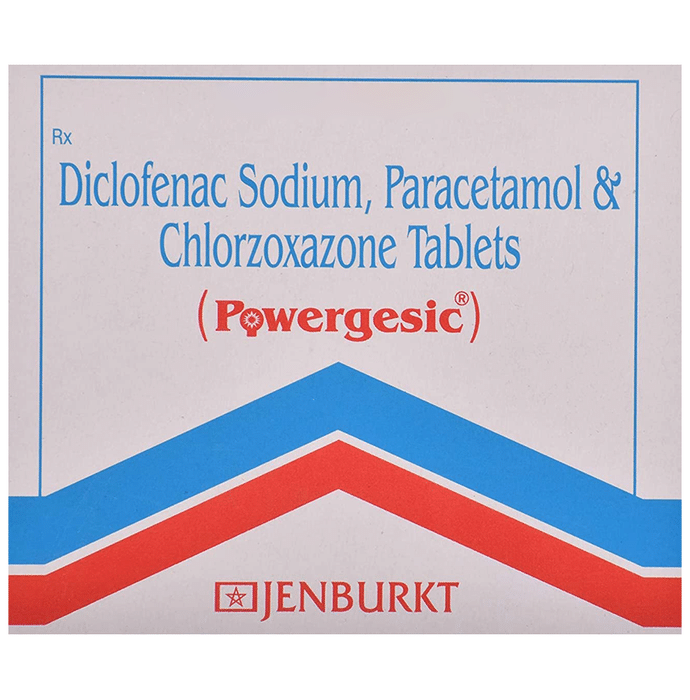 Powergesic Tablet    Chlorzoxazone 250mg + Diclofenac 50mg + Paracetamol 325mg