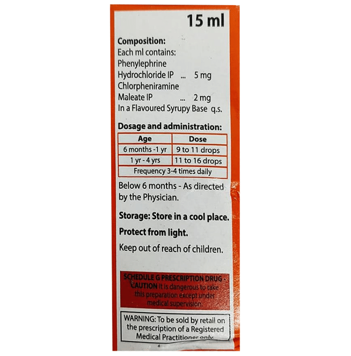 Coriminic Drops    Chlorpheniramine Maleate 2mg/ml + Phenylephrine 5mg/ml