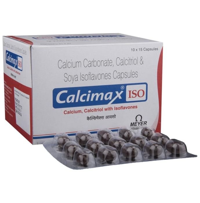 Calcimax ISO Capsule    Calcium Carbonate 500mg + Calcitriol 0.25mcg + Soya Isoflavones 100mg