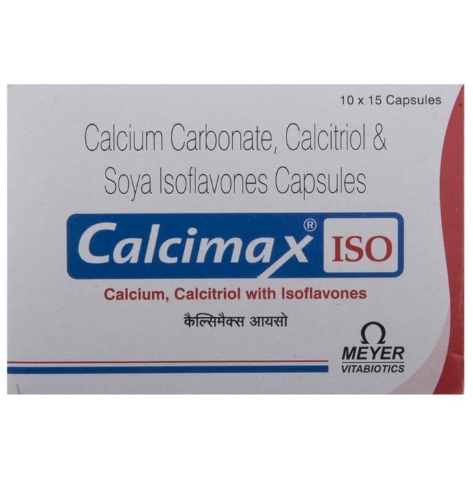 Calcimax ISO Capsule    Calcium Carbonate 500mg + Calcitriol 0.25mcg + Soya Isoflavones 100mg