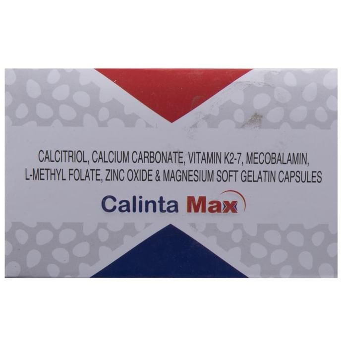 Calinta Max Soft Gelatin Capsule    Calcitriol 0.25mcg + Calcium Carbonate 1250mg + Zinc 7.5mg + Mag