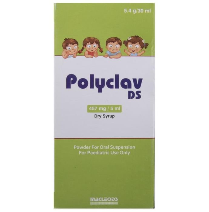 Polyclav-DS Dry Syrup    Amoxycillin 400mg/5ml + Clavulanic Acid 57mg/5ml