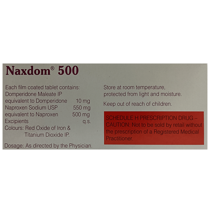 Naxdom 500 Tablet    Naproxen 500mg + Domperidone 10mg