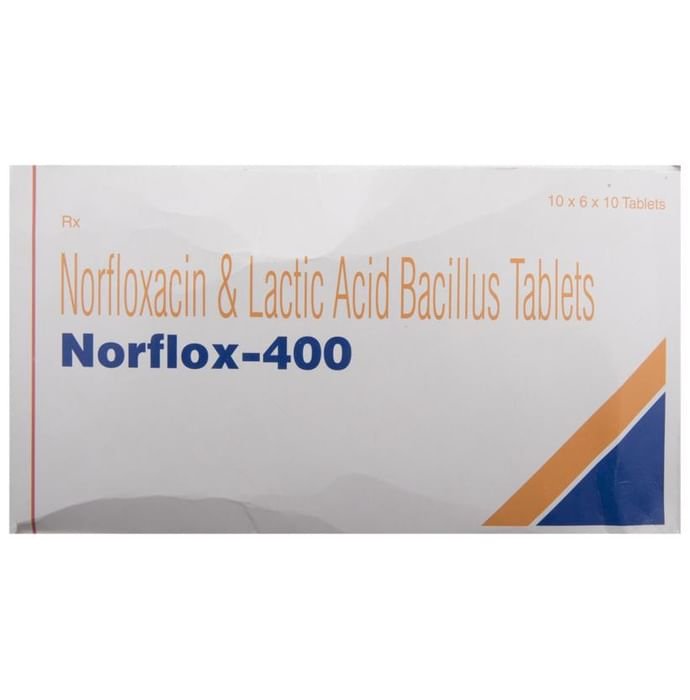 Norflox 400 Tablet    Norfloxacin 400mg + Lactobacillus 120Million spores