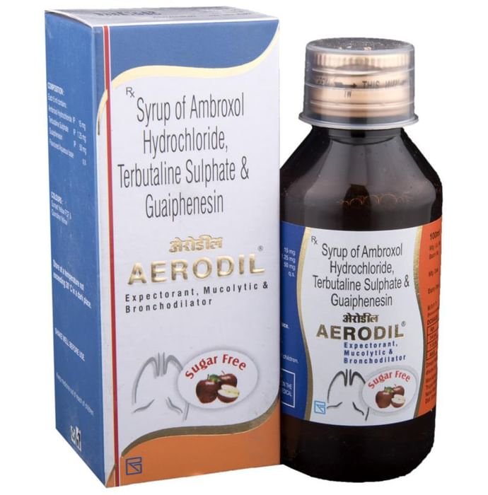 Aerodil SF Expectorant Ambroxol 15mg/5ml + Guaifenesin 50mg/5ml + Terbutaline 1.25mg/5ml