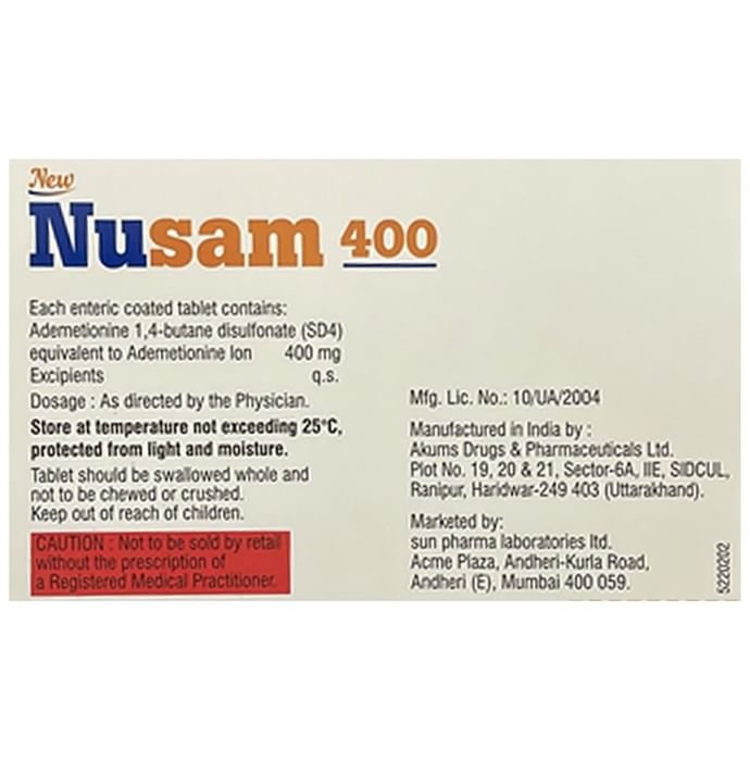 New Nusam 400 Tablet    Ademetionine 400mg