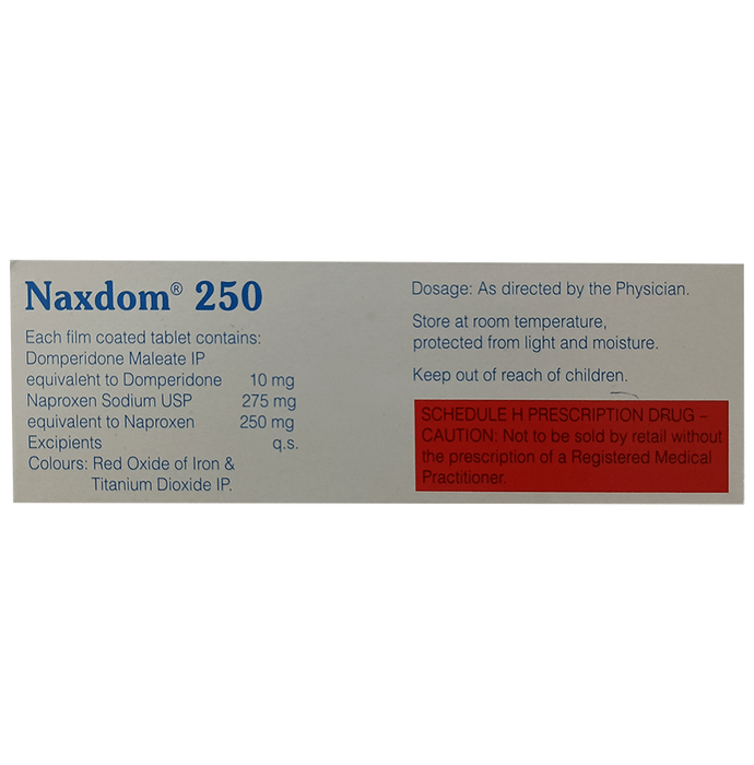 Naxdom 250 Tablet    Naproxen 250mg + Domperidone 10mg