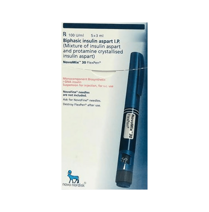 Novomix 30 Flexpen 100IU/ml    Insulin Aspart 30% + Insulin Aspart Protamine 70%