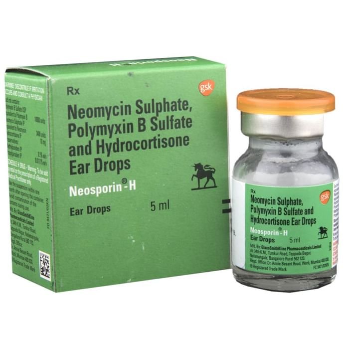 Neosporin H Ear Drop    Polymyxin B 10000IU/gm + Neomycin 3400IU/gm