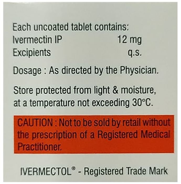 New Ivermectol 12 Tablet    Ivermectin 12mg