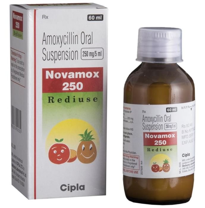 Novamox 250 Rediuse Oral Suspension    Amoxycillin 250mg