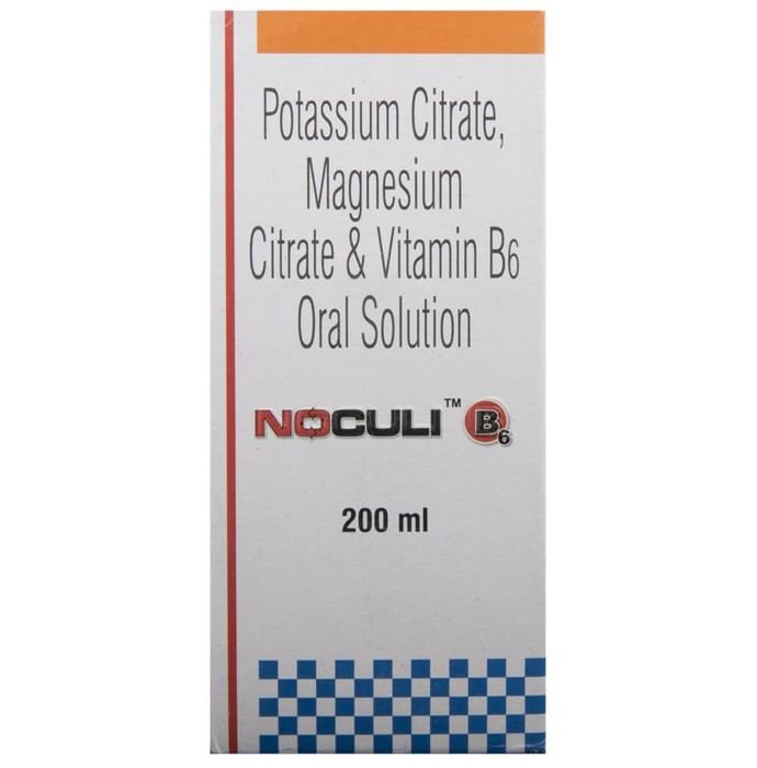 Noculi B6 Oral Solution    Potassium Citrate 1100mg/5ml + Magnesium Citrate 375mg/5ml + Vitamin B6 P