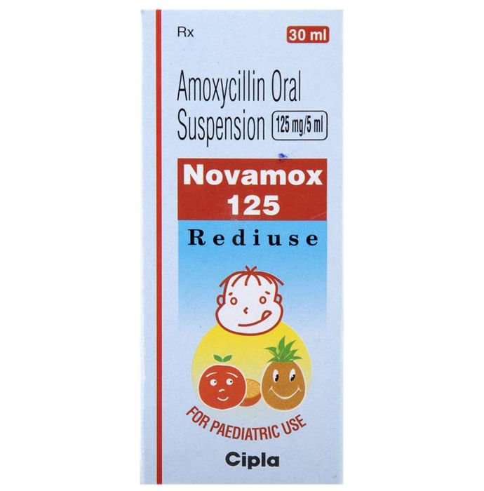 Novamox 125 Rediuse Oral Suspension    Amoxycillin 125mg