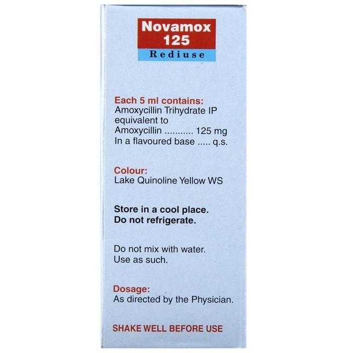 Novamox 125 Rediuse Oral Suspension    Amoxycillin 125mg