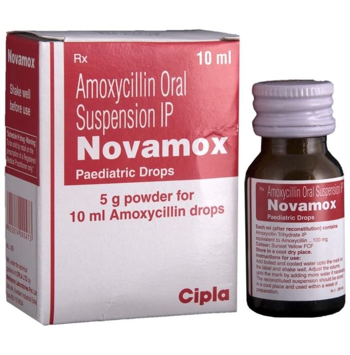 Novamox Paediatric Drops    Amoxycillin 100mg