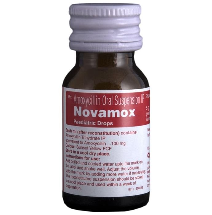 Novamox Paediatric Drops    Amoxycillin 100mg