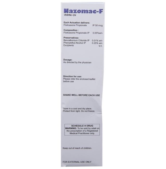 Nazomac-F Nasal Spray    Fluticasone Propionate 0.05% w/v