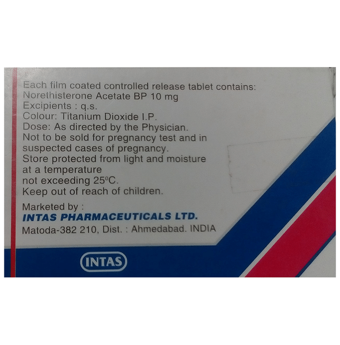 Nortas CR Tablet    Norethisterone 10mg