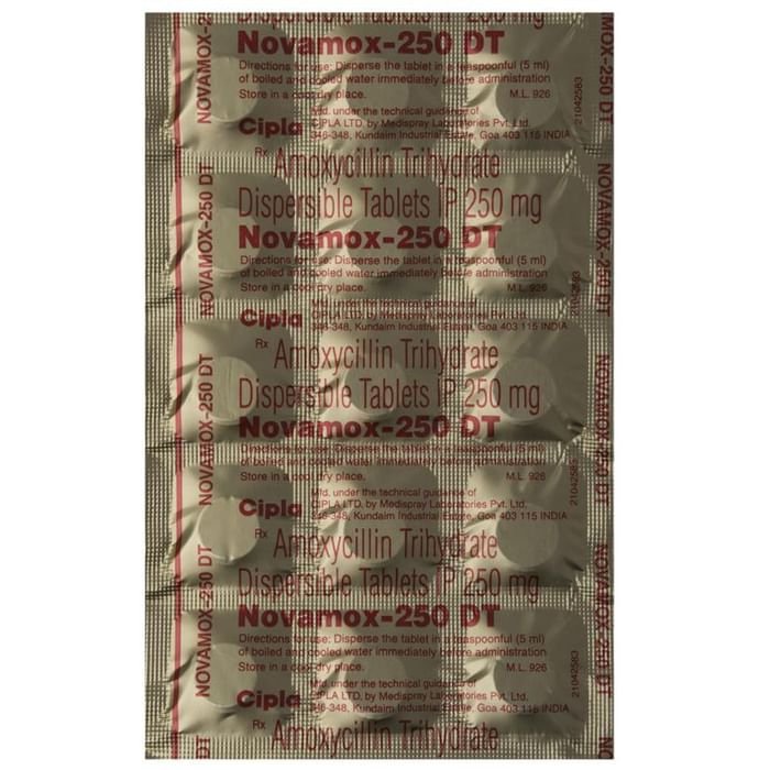 Novamox 250 DT Tablet    Amoxycillin 250mg